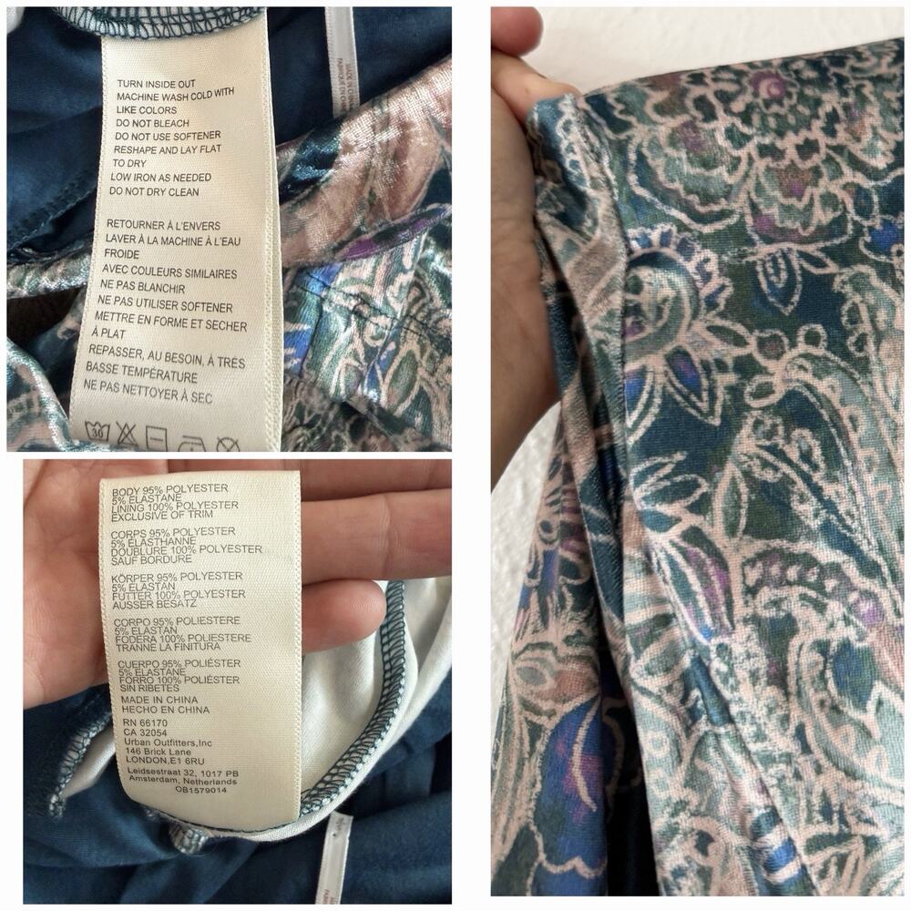 NEW Free People Velvet Paisley Jumpsuit S Boho Luxe Wide Leg Wrap Tie Front - Picture 6 of 13